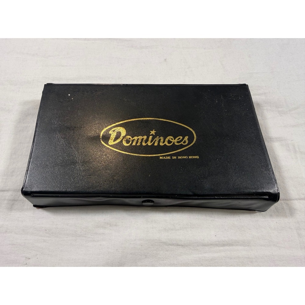 Unbranded Dominoes Set Black Pre-Owned Vintage Double Six Case Hong‎ Kong